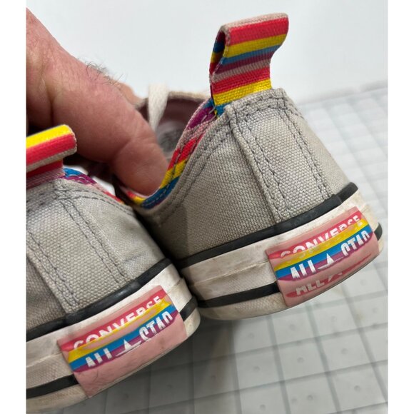 Converse Chuck Taylor Rainbow Trim Low-Top Sneakers Sz. 3 Youth Canvas Multicolo - Picture 8 of 10